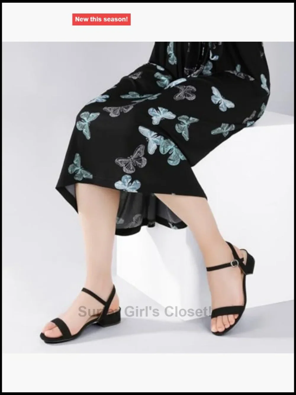 Women's Open Toe Block Low Heel Sandals with Adjustable Ankle Strap